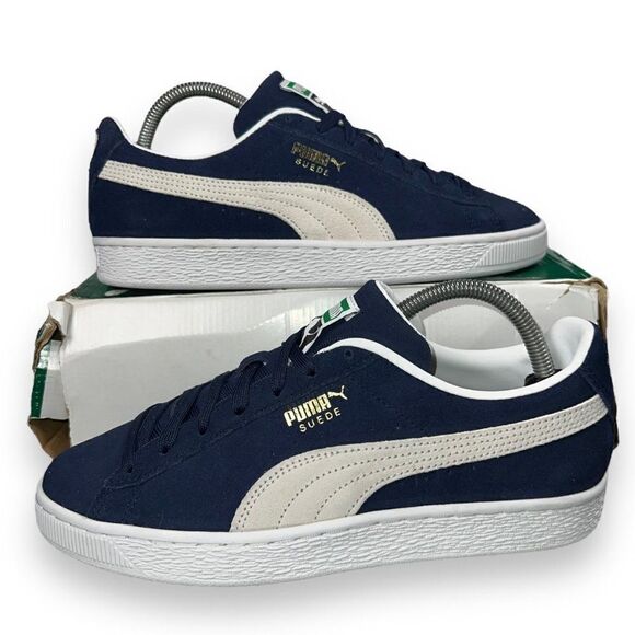 Puma Suede Classic XXI Sneakers Peacoat Blue / Off White 374915-04 Men's 8 - Picture 1 of 11